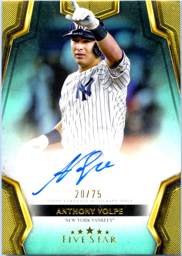 Product Anthony Volpe 2024 Topps Five Star Teal Auto SP 20/75 Link