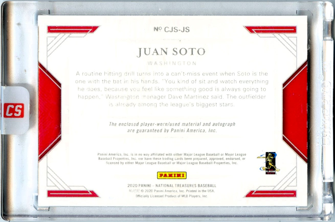 Juan Soto 2020 National Treasures Jersey Patch Auto SP 43/99-2