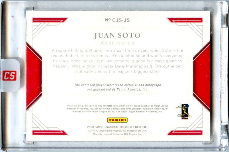 Juan Soto 2020 National Treasures Jersey Patch Auto SP 43/99-2