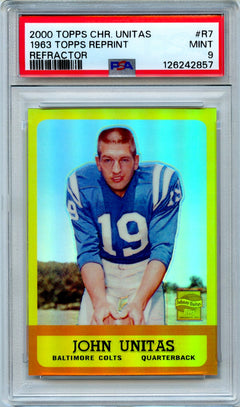 John Unitas 2000 Topps Chrome 1963 Throwback Refractor PSA 9-1
