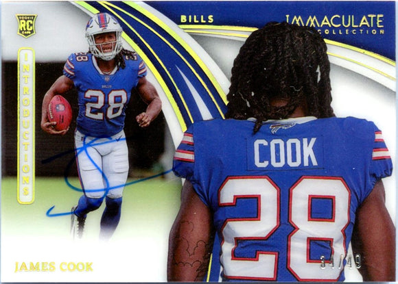 Product James Cook RC 2022 Immaculate Introductions Rookie Auto SP 34/49 Link