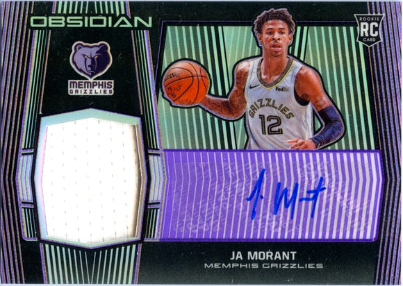 Product Ja Morant RC 2019-20 Panini Obsidian Purple Rookie Jersey Patch Auto SP 19/75 Link