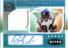 Randy Moss 2025 Leaf Trinity Blue Retro Jersey Patch Auto SP 7/8-1