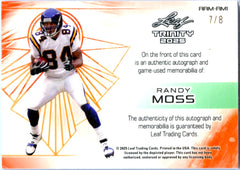 Randy Moss 2025 Leaf Trinity Blue Retro Jersey Patch Auto SP 7/8-2