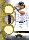 Miguel Cabrera 2023 Topps Tier One Triple Game Used Bat Piece Jersey Patch SP 1/1