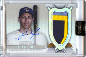 Christian Yelich 2024 Topps Dynasty Game Used Patch Auto SP 3/5
