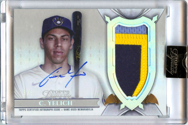 Christian Yelich 2024 Topps Dynasty Game Used Patch Auto SP 3/5-1