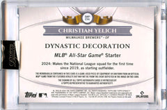 Christian Yelich 2024 Topps Dynasty Game Used Patch Auto SP 3/5-2