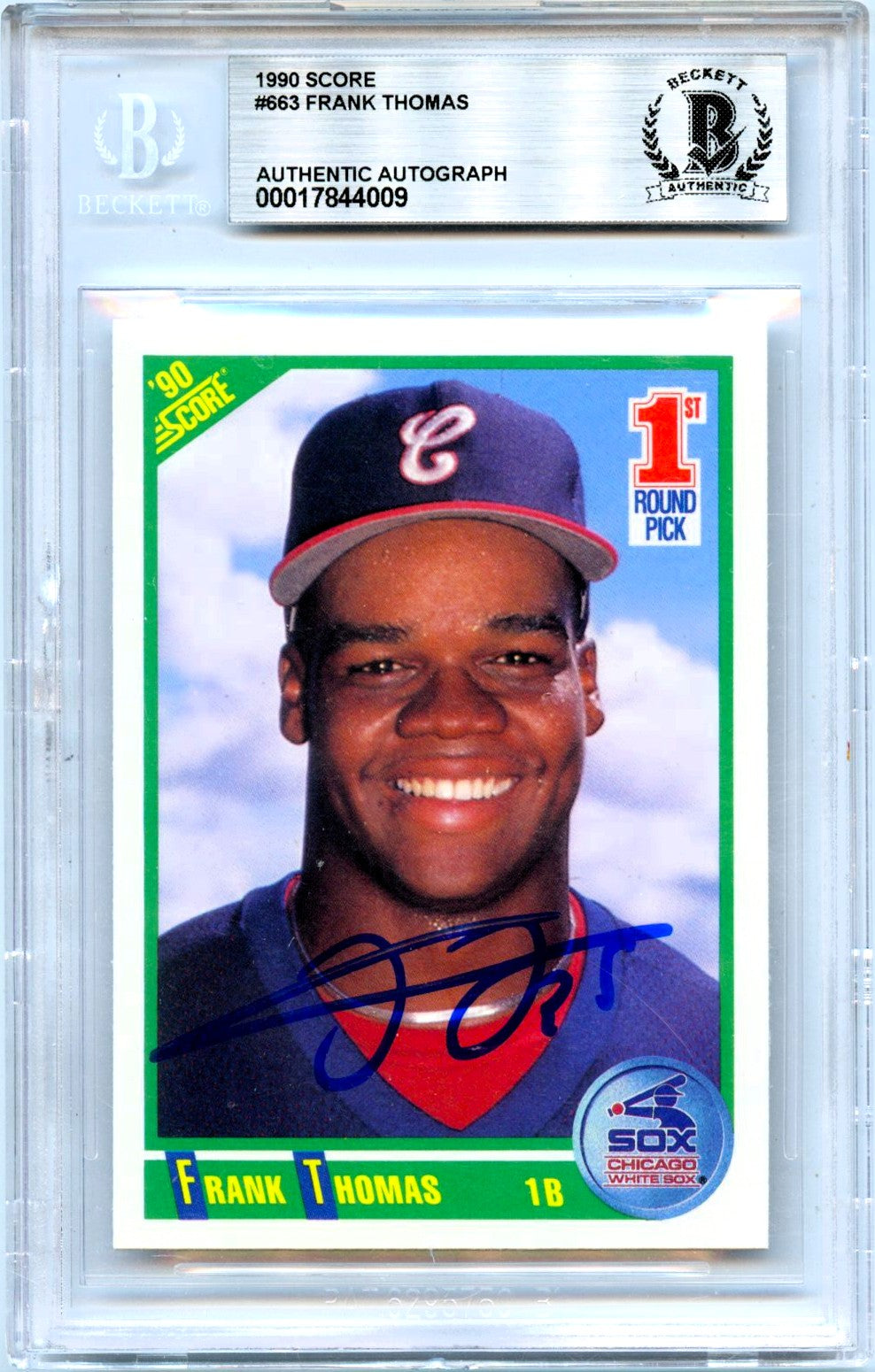 Frank Thomas RC 1990 Score In Person Auto Rookie #663 Beckett Authentic-1