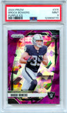 Brock Bowers RC 2024 Panini Prizm Purple Ice Rookie SP 190/225 PSA 9