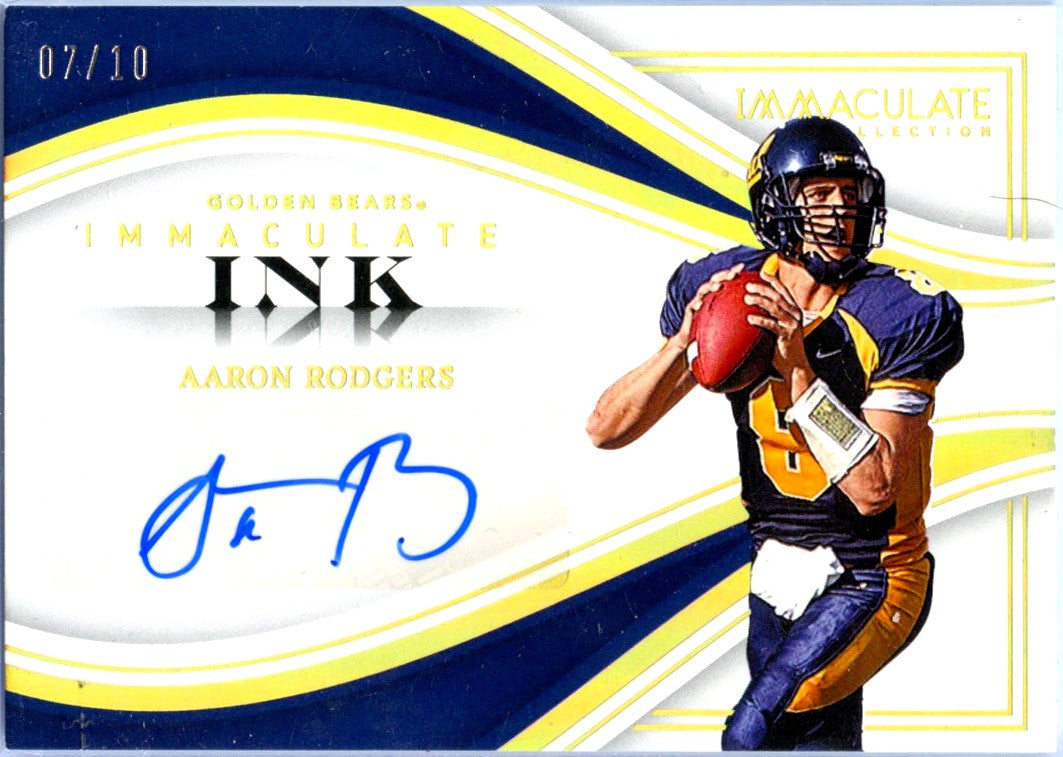 Aaron Rodgers 2023 Immaculate Collegiate Gold Immaculate Ink Auto SP 7/10