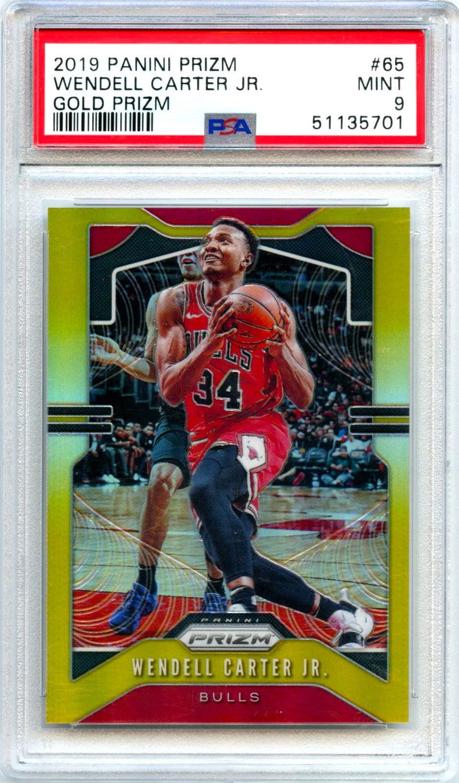 Wendell Carter Jr 2019-20 Panini Prizm Gold SP 3/10 PSA 9