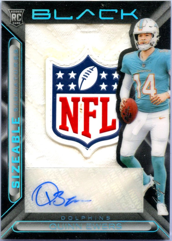 Product Quinn Ewers RC 2025 Panini Black Platinum Sizeable NFL Shield Rookie Patch Auto SP 1/1 Link