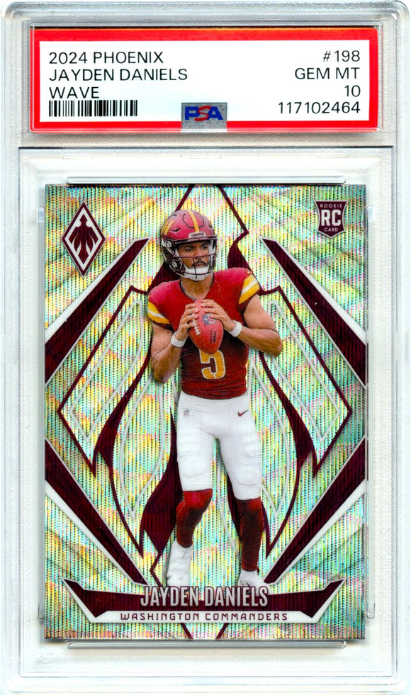 Product Jayden Daniels RC 2024 Panini Phoenix Wave Rookie #198 PSA 10 Link