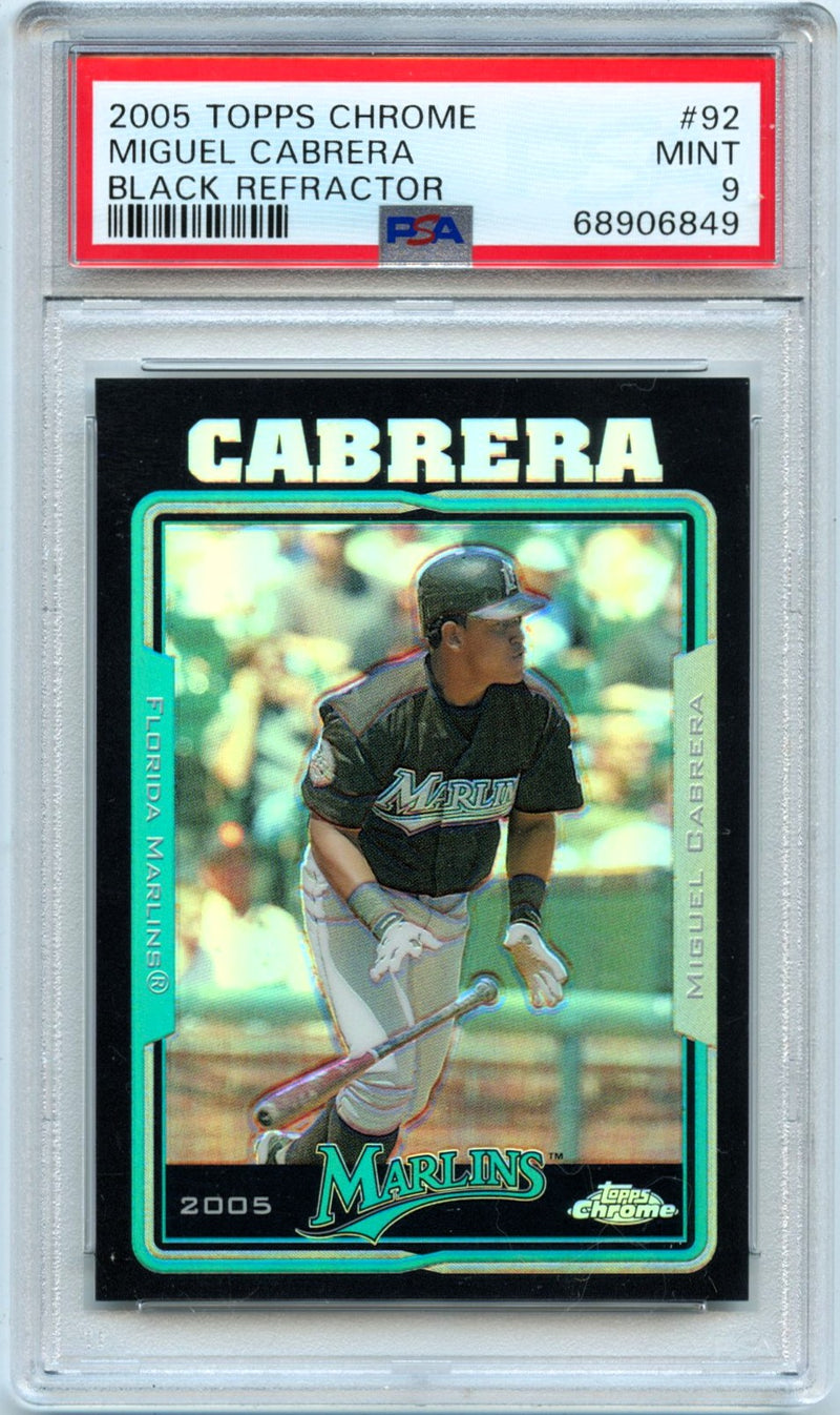 Miguel Cabrera 2005 Topps Chrome Black Refractor SP 141/225 PSA 9-1