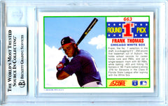 Frank Thomas RC 1990 Score In Person Auto Rookie #663 Beckett Authentic-2