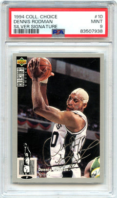 Dennis Rodman 1994-95 Upper Deck Collectors Choice Silver Signature Facsimile #10 PSA 9-1