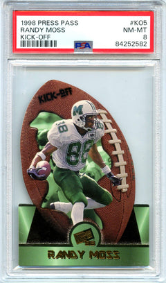Randy Moss 1998 Press Pass Kick-Off Rookie PSA 8-1