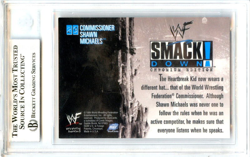 Shawn Michaels 1999 WWF Smackdown Chromium Edition In Person Auto Beckett Authentic-2