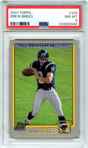 Drew Brees RC 2001 Topps Rookie #328 PSA 8