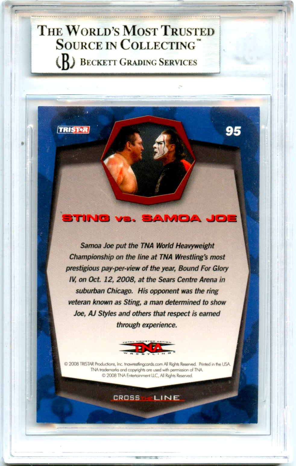 Sting 2008 Tristar TNA Cross The Line In Person Auto #95 Beckett Authentic-2