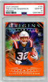 Treveyon Henderson RC 2025 Panini Origins Orange Rookie SP 144/149 PSA 10
