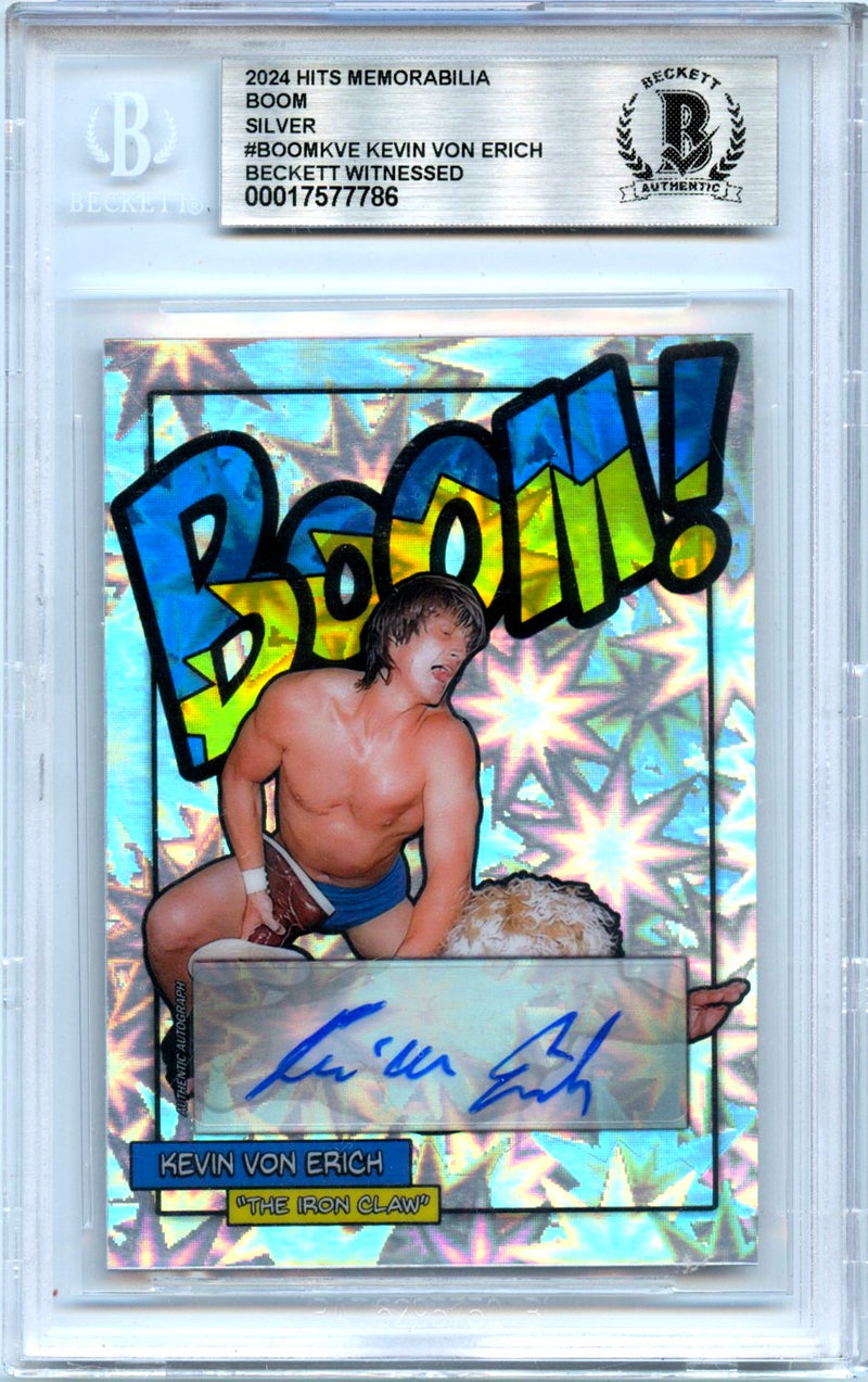 Kevin Von Erich 2024 Hits Memorabilia Silver Boom! Auto SP 2/10 Beckett Authentic-1