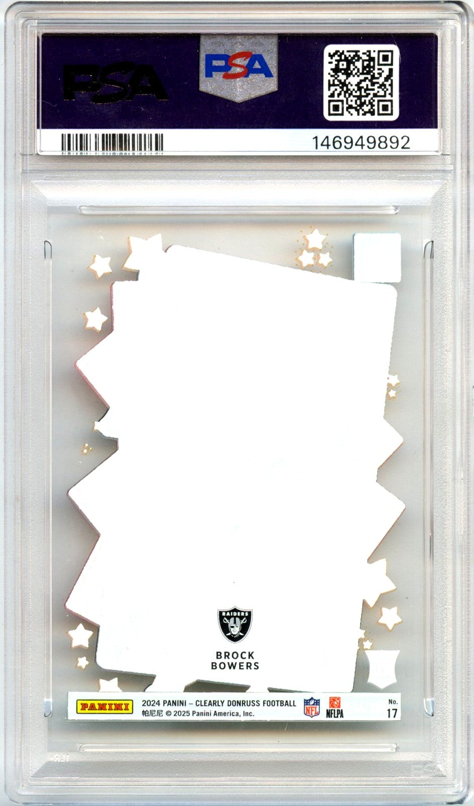 Brock Bowers RC 2024 Clearly Donruss Downtown! Rookie SSP #17 PSA 8-2