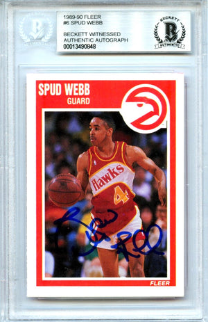 Spud Webb 1989-90 Fleer In Person Auto BGS Authentic
