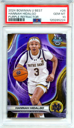 Hannah Hidalgo RC 2024 Bowman U Best Purple Refractor Rookie SP 59/250 PSA 10-1