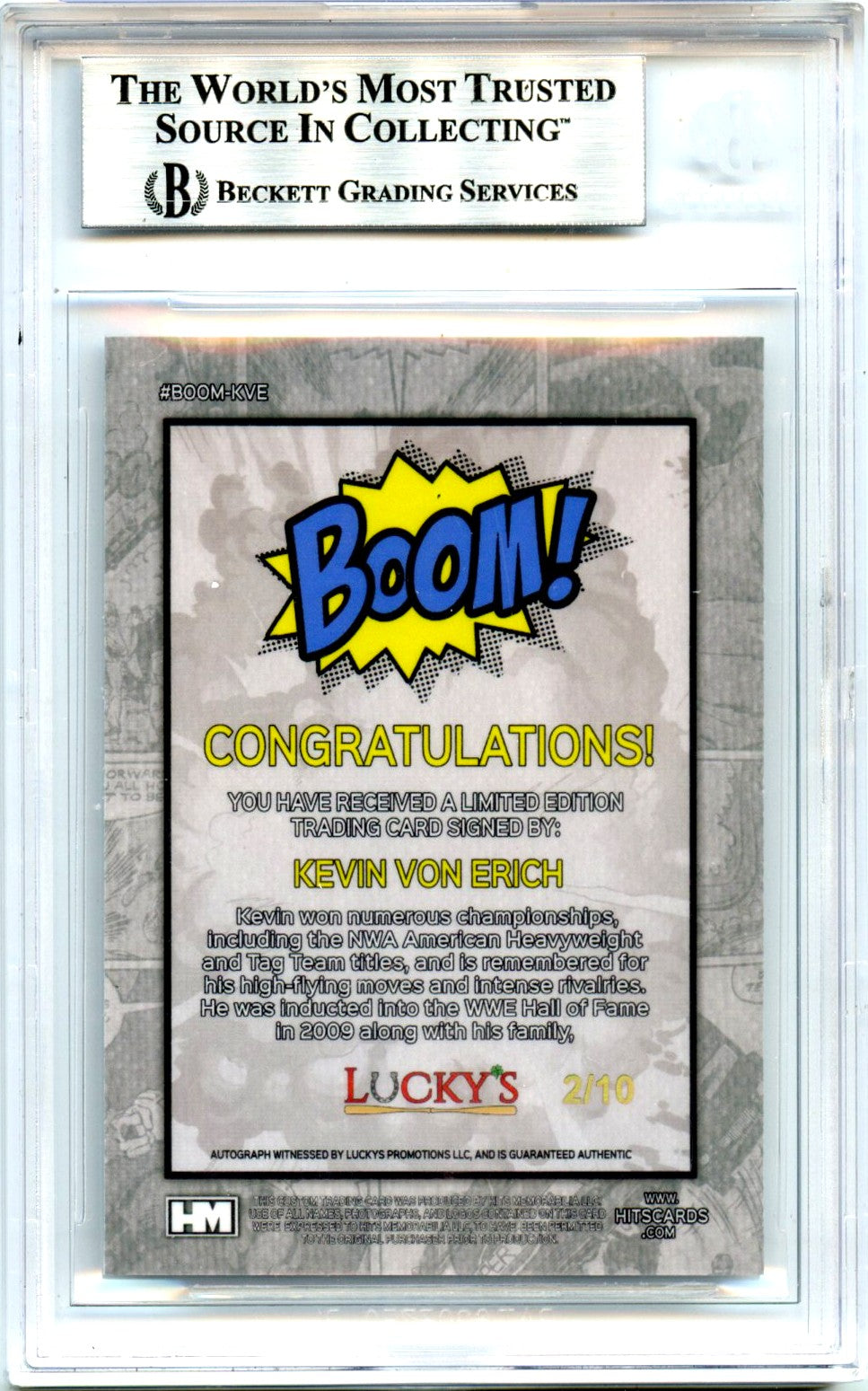 Kevin Von Erich 2024 Hits Memorabilia Silver Boom! Auto SP 2/10 Beckett Authentic-2