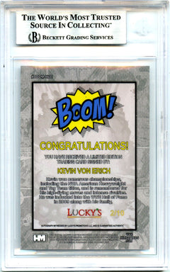 Kevin Von Erich 2024 Hits Memorabilia Silver Boom! Auto SP 2/10 Beckett Authentic-2