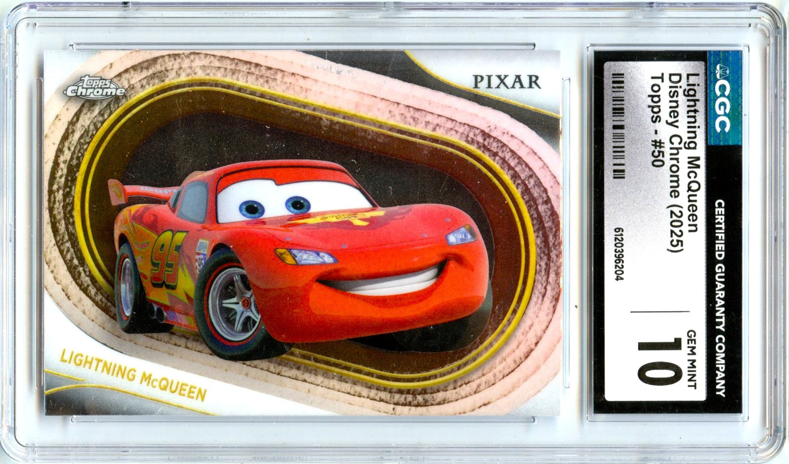 Lightning Mcqueen 2025 Topps Chrome Disney #50 CGC 10