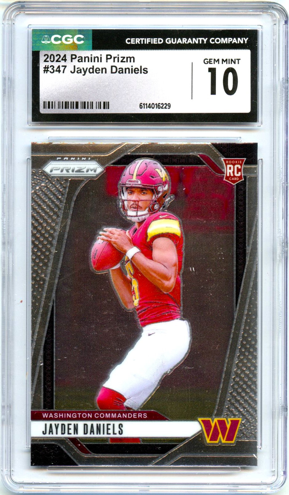 Jayden Daniels RC 2024 Panini Prizm Rookie #347 CGC 10