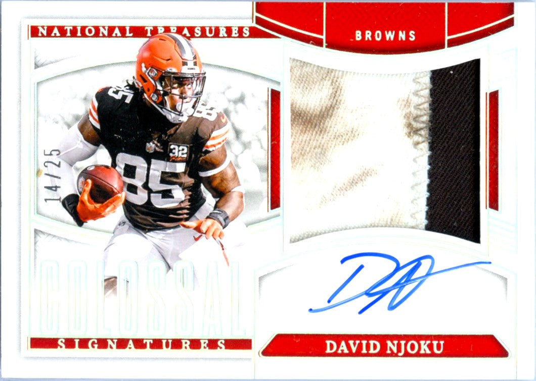 David Njoku 2024 National Treasures Colossal Silver Patch Auto SP 14/25-1