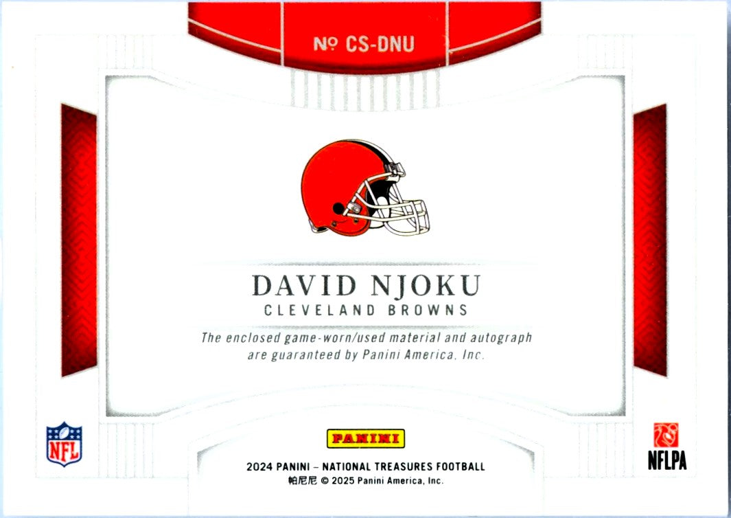 David Njoku 2024 National Treasures Colossal Silver Patch Auto SP 14/25-2
