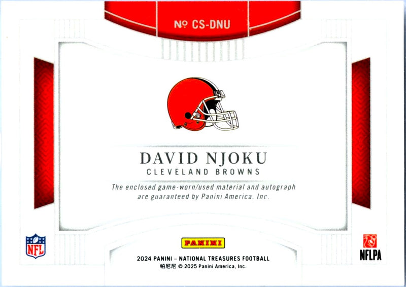 David Njoku 2024 National Treasures Colossal Silver Patch Auto SP 14/25-2