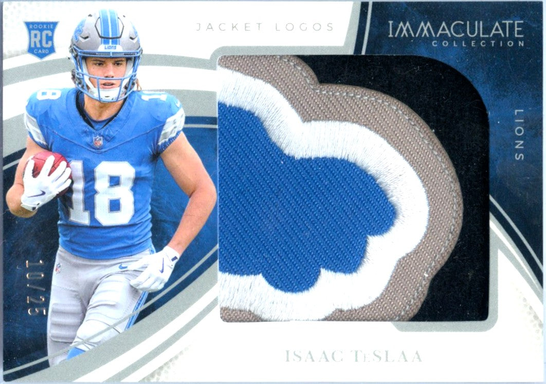 Isaac Teslaa RC 2025 Immaculate Jacket Logos Rookie Jumbo Patch SP 10/25-1