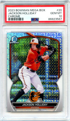 Jackson Holliday RC 2023 Bowman Chrome Mega Box Prospect Rookie PSA 10-1