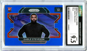 Gable Stevenson RC 2022 Panini Prizm WWE Blue Rookie SP 176/199 CGC 9.5