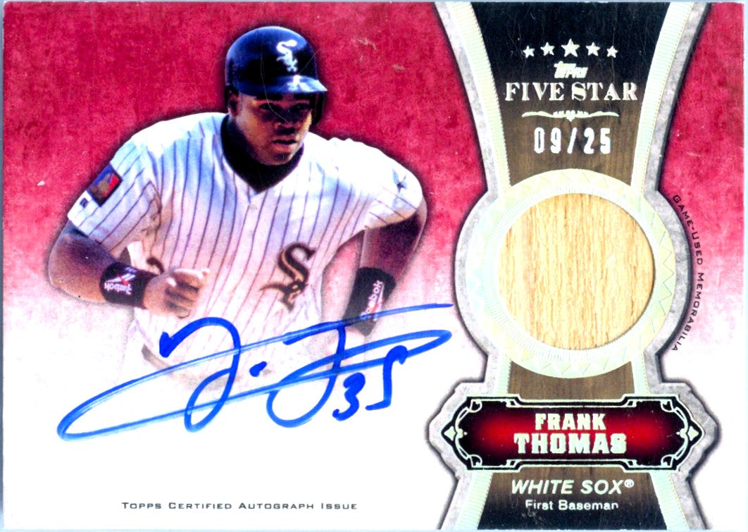 Frank Thomas 2012 Topps Five Star Red Game Used Bat Piece Auto SP 9/25-1