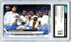 Oklahoma City Thunder 2025-26 Topps Now NBA Championship Winners #2 CGC 10