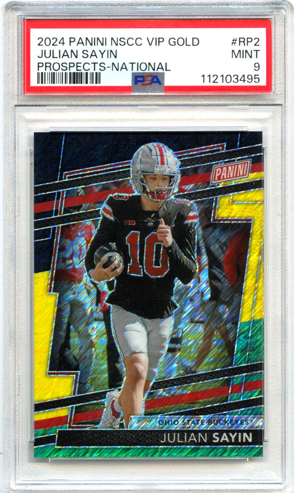 Product Julian Sayin RC 2024 Panini National Gold Pack National Rookie SP 29/44 PSA 9 Link