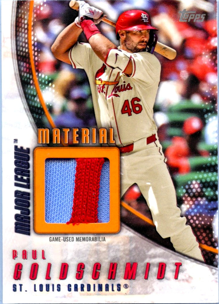 Paul Goldschmidt 2025 Topps Major League Material Orange Game Used Patch SP 2/25-1