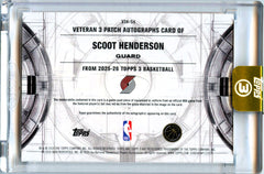 Scoot Henderson 2025-26 Topps 3 Triple Jersey Patch Auto SP 1/10-2
