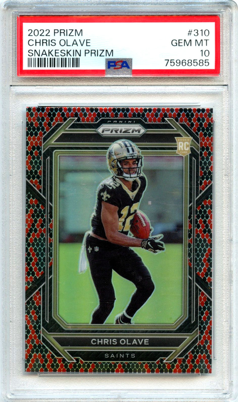 Chris Olave RC 2022 Panini Prizm Snakeskin Rookie SSP #310 PSA 10-1