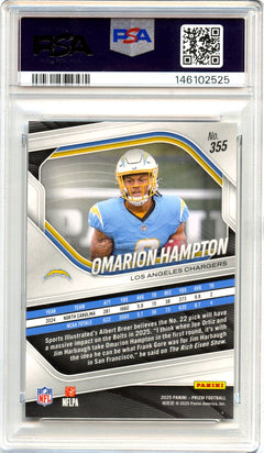 Omarion Hampton RC 2025 Panini Prizm Rookie #355 PSA 10-2