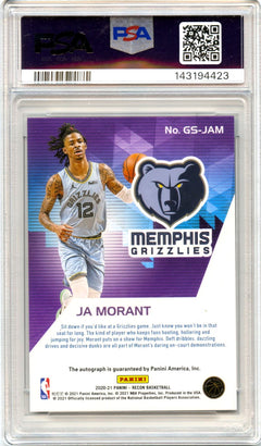 Ja Morant 2020-21 Panini Recon Glorified Signatures Auto PSA 10-2