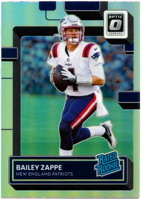 Bailey Zappe RC 2022 Donruss Optic Holo Prizm Rated Rookie #229