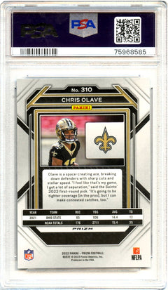Chris Olave RC 2022 Panini Prizm Snakeskin Rookie SSP #310 PSA 10-2